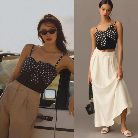 Anthropologie Dolan bow polka dot tank top - Picture 3 of 9